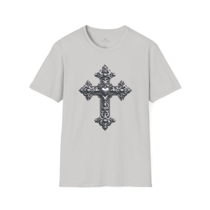 Ornamental Cross Silver Grey T-Shirt