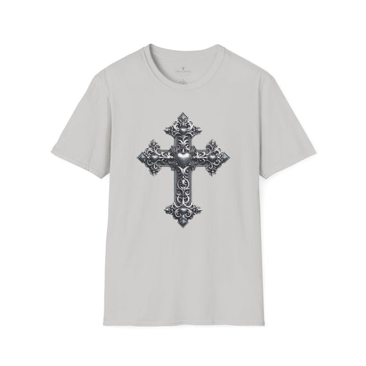 Ornamental Cross Silver Grey T-Shirt