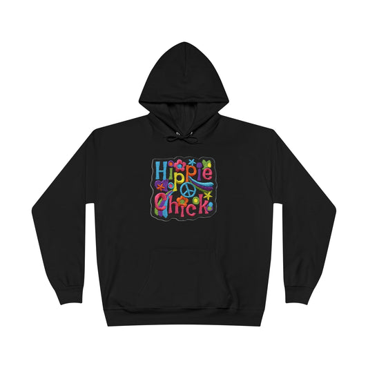 Vintage 1970's Hippie Chick Black Hoodie