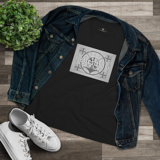 Please Stand By Black Womens T-Shirt
