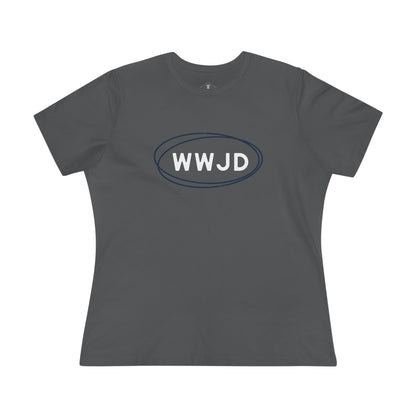 WWJD Charcoal Womens T-Shirt