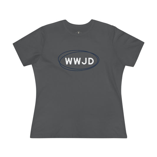 WWJD Charcoal Womens T-Shirt
