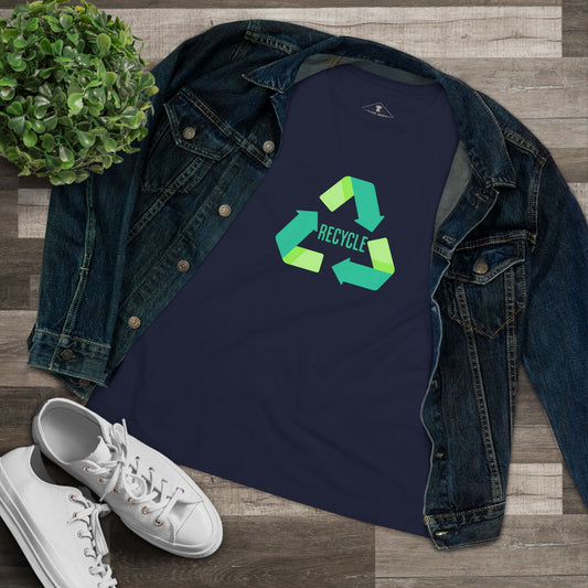 Recycle Navy Womens T-Shirt
