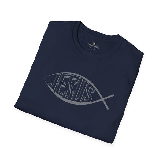 Jesus Fish Navy Blue T-Shirt