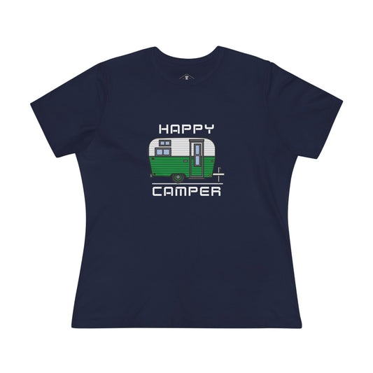 Happy Camper Navy Womens T-Shirt