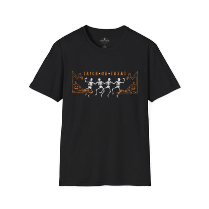 Trick Or Treat Halloween Skeletons Black T-Shirt