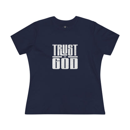 Trust In God Navy Womens T-Shirt