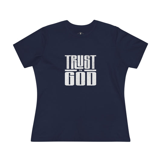 Trust In God Navy Womens T-Shirt