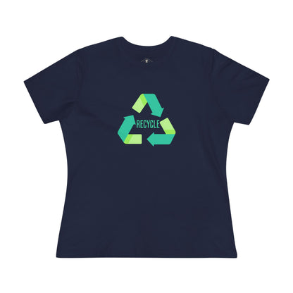 Recycle Navy Womens T-Shirt