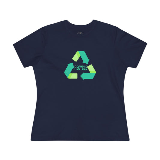 Recycle Navy Womens T-Shirt