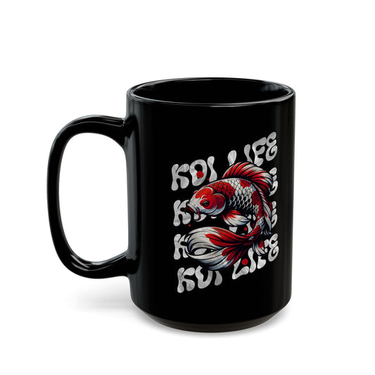 Koi Life Black Mug