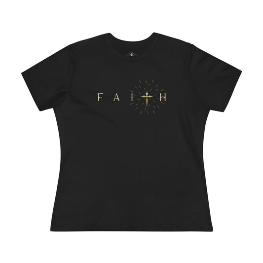 Shining Faith Black Womens T-Shirt