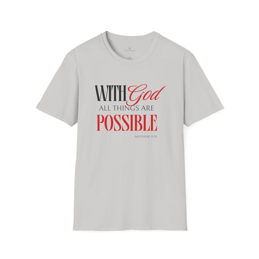 With God All Things Are Possible Silver Grey T-Shirt