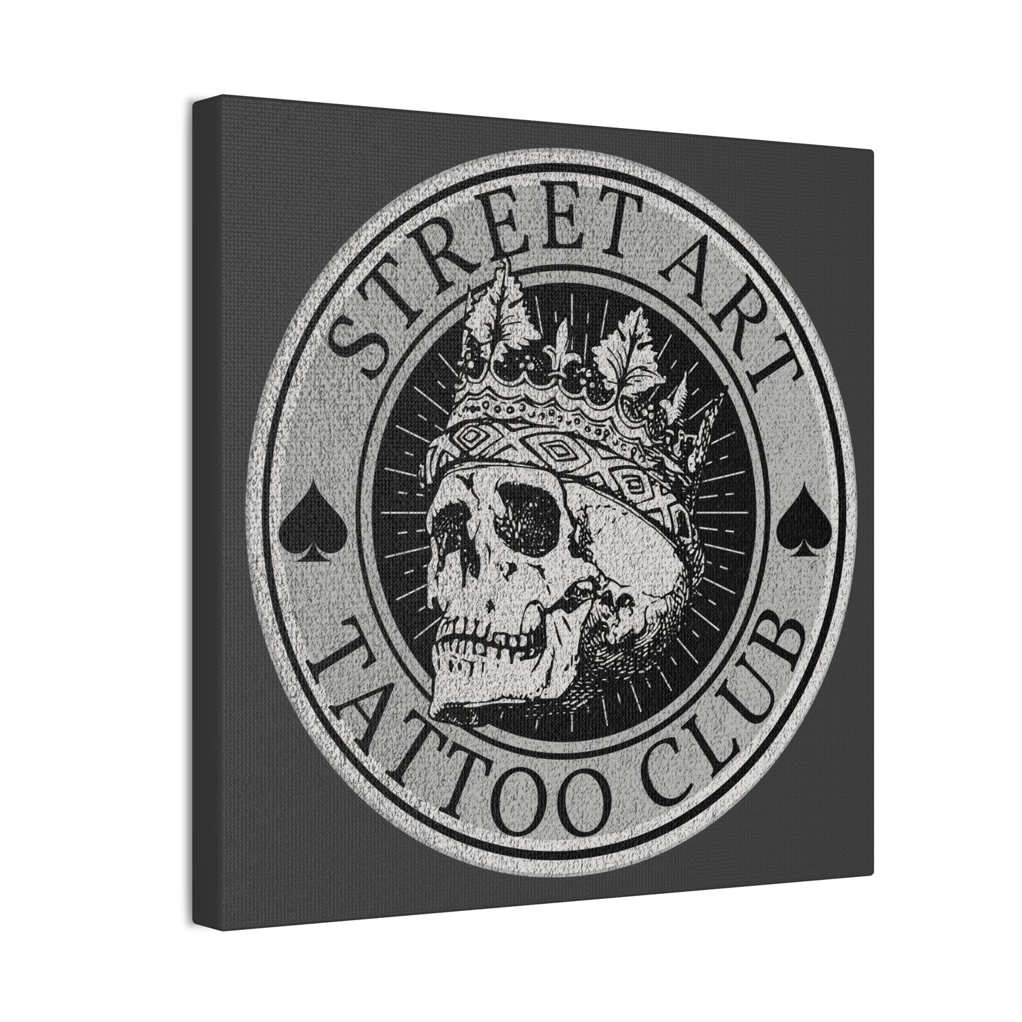 Street Art Tattoo Club Grey Wall Canvas