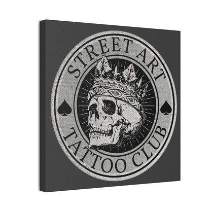 Street Art Tattoo Club Grey Wall Canvas