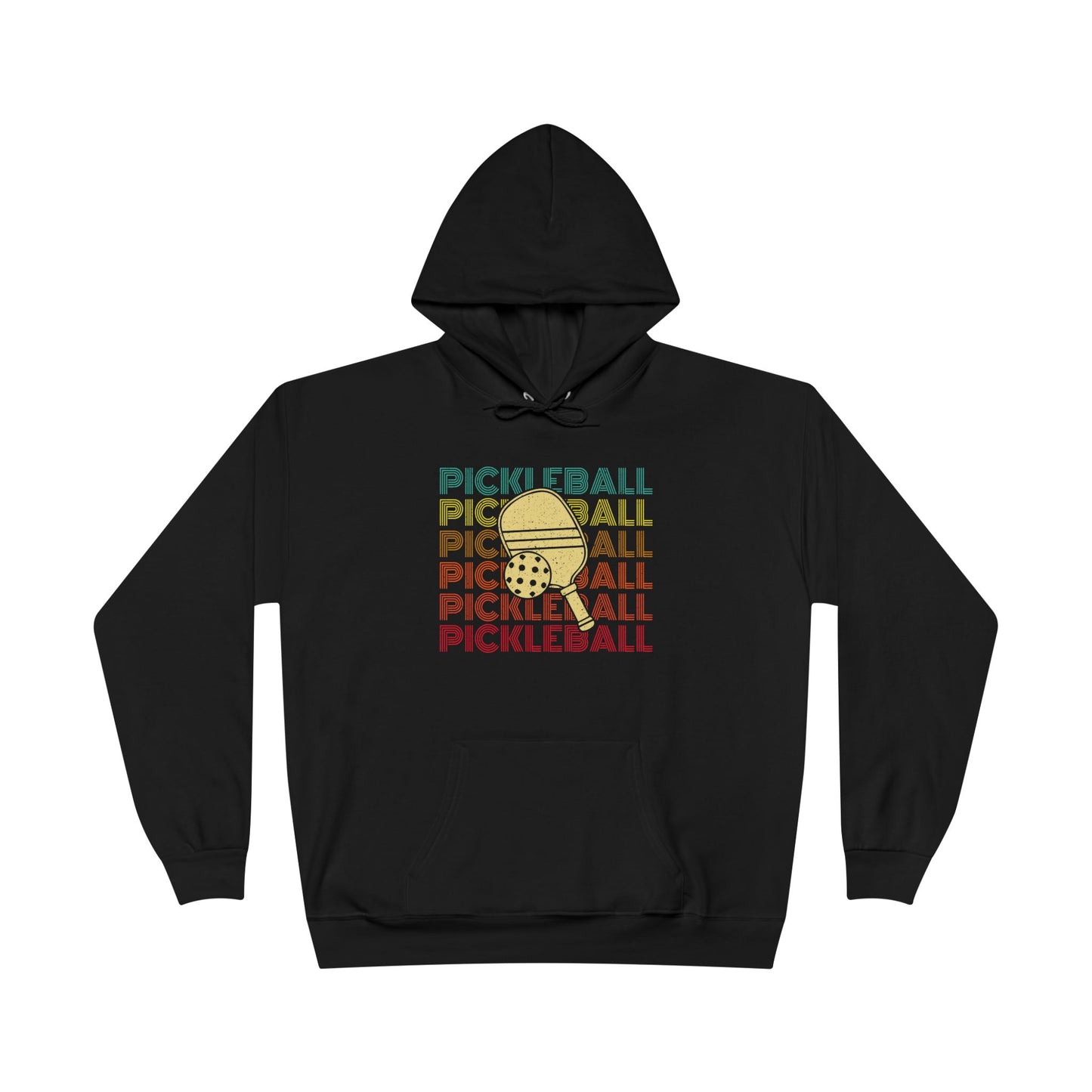 Pickleball Retro Black Hoodie