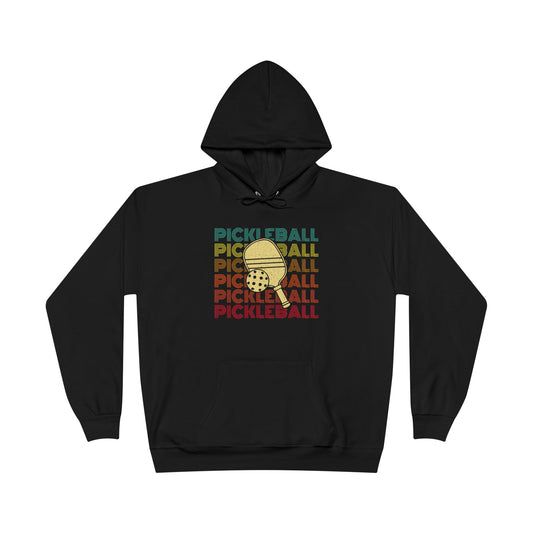 Pickleball Retro Black Hoodie