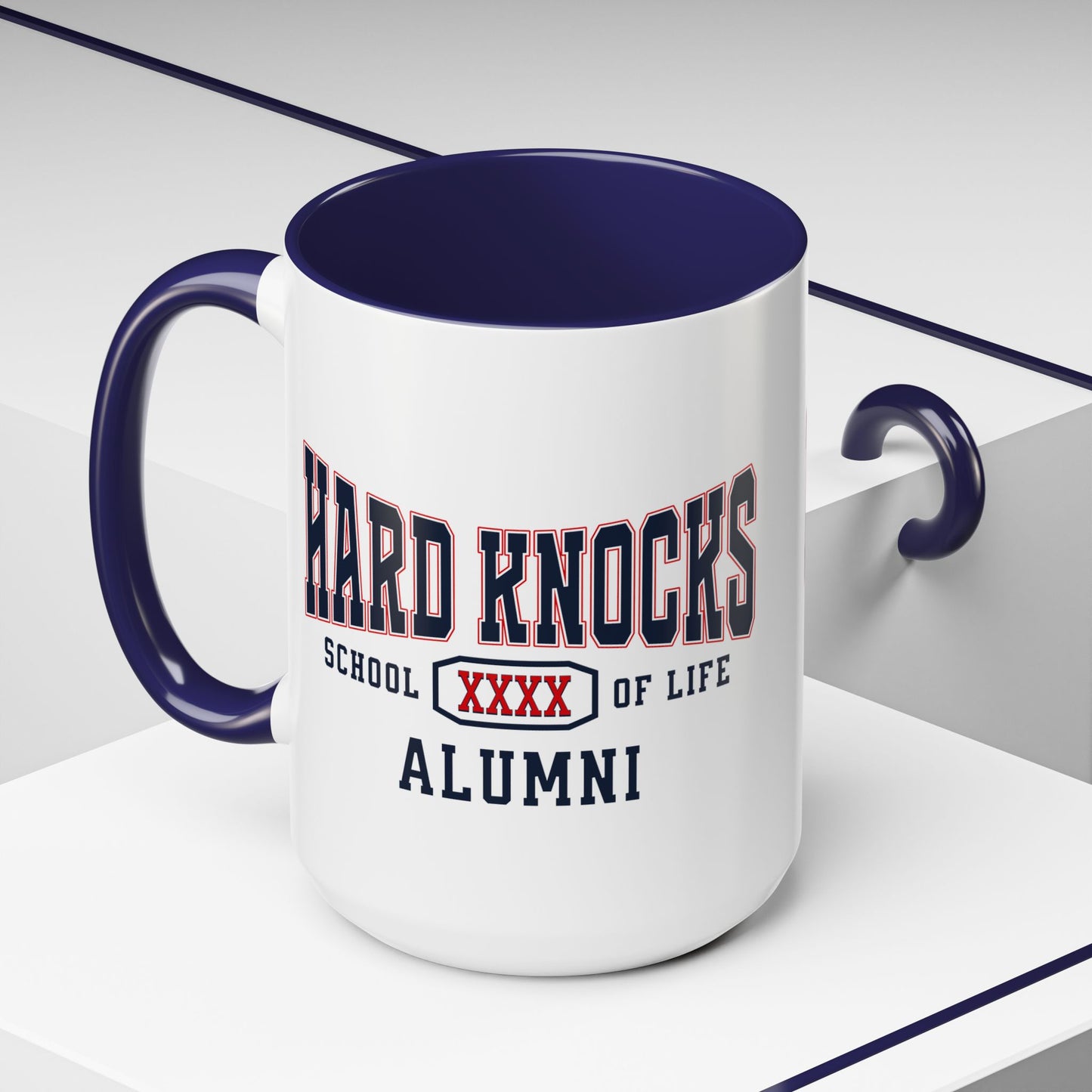 Hard Knocks School Of Life Navy Accent Mug