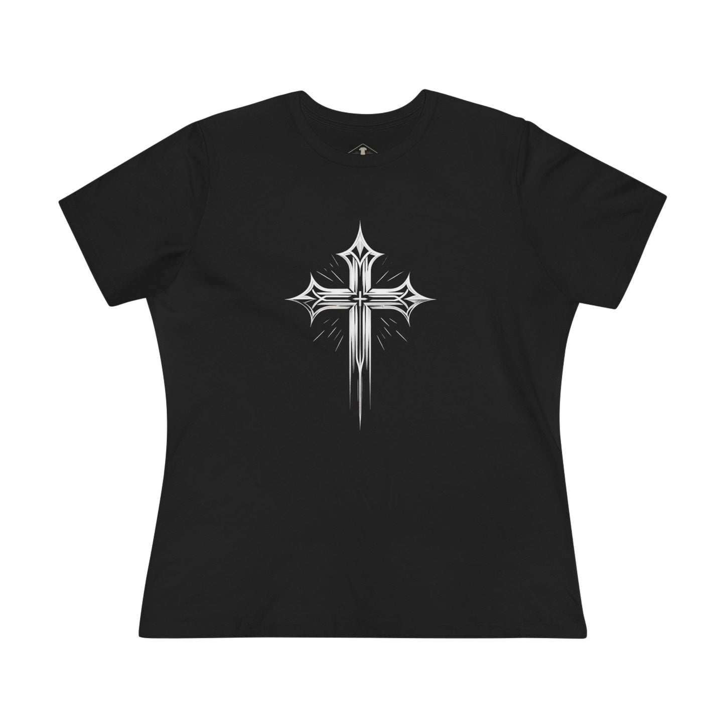 Shining Cross Black Womens T-Shirt
