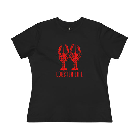 Lobster Life Black Womens T-Shirt