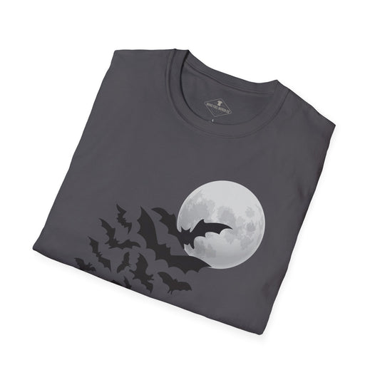 Bats & Moon Halloween Charcoal T-Shirt