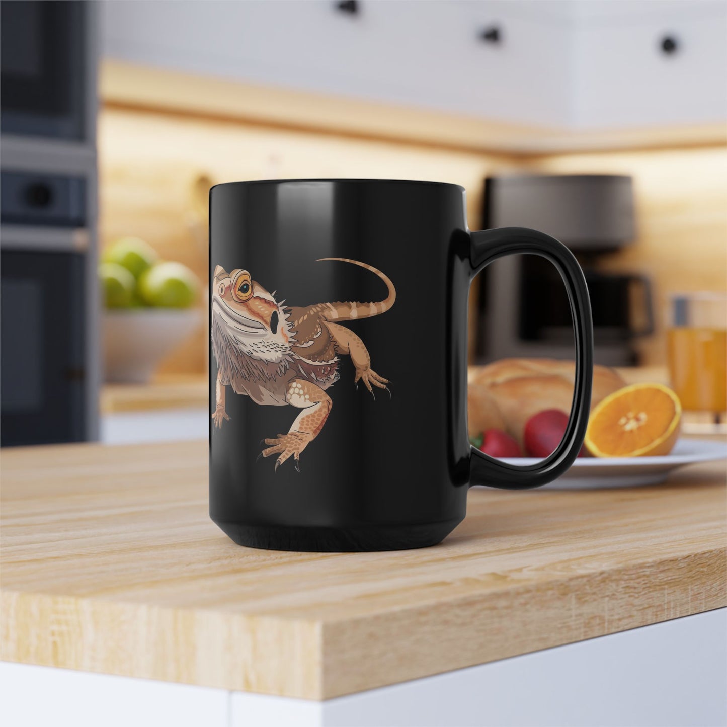 Bearded Dragon Black Mug