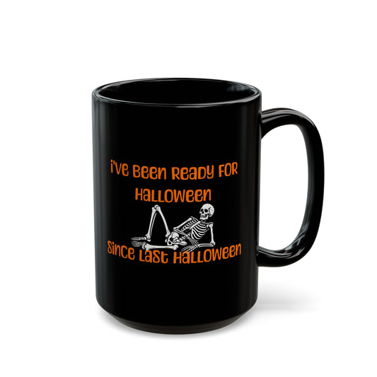 Ready For Halloween Skeleton Black Mug
