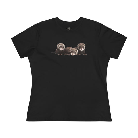 Ferrets Black Womens T-Shirt