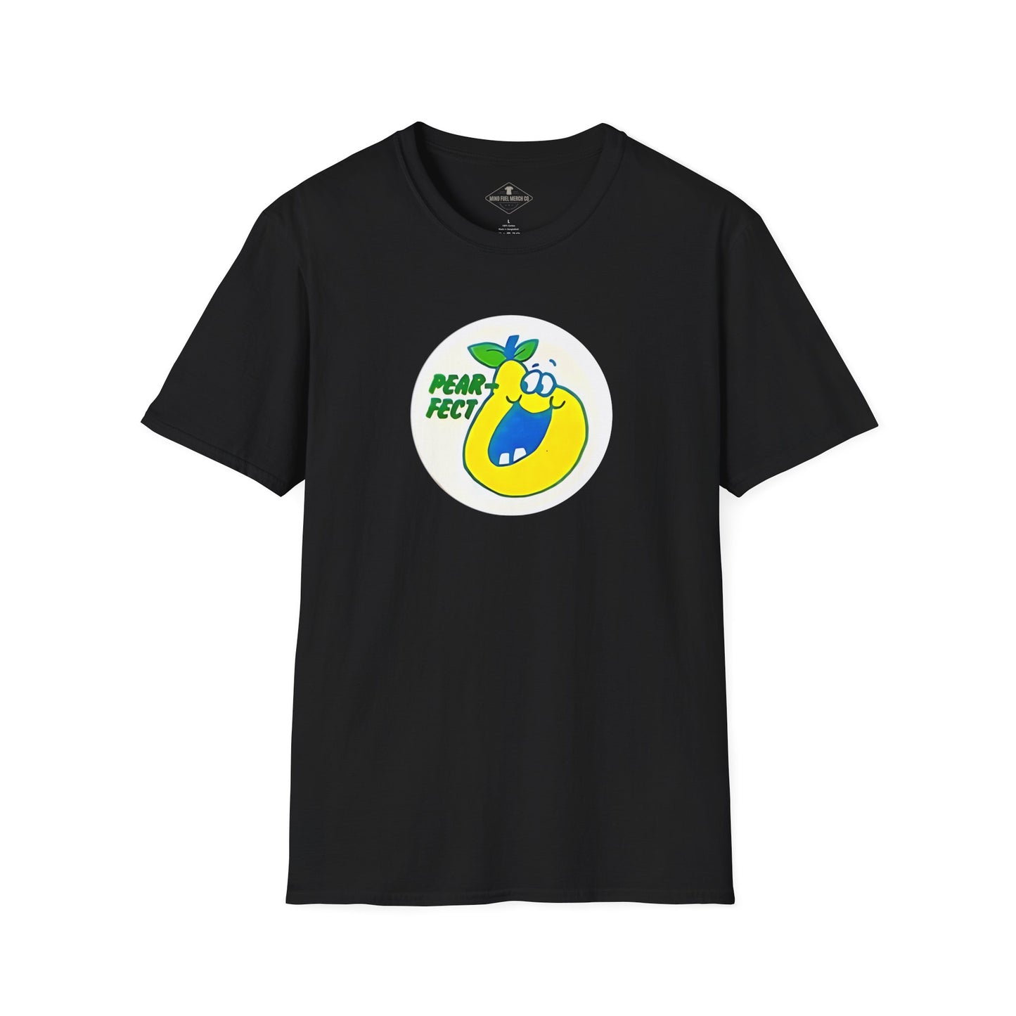Vintage 1980's Pear Scratch & Sniff Sticker Black T-Shirt