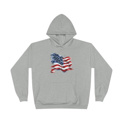 Vintage American Flag Grey Hoodie