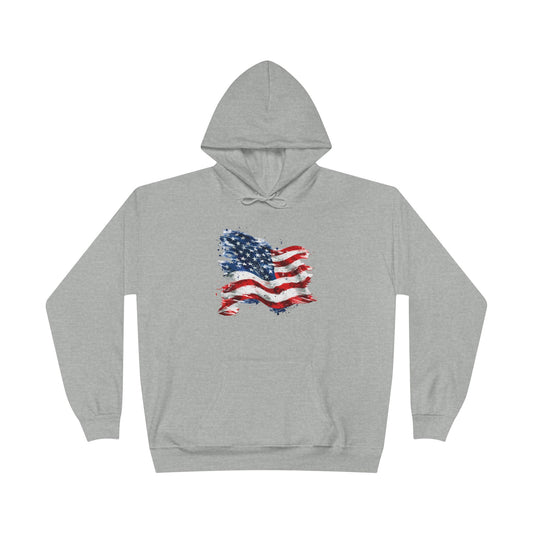 Vintage American Flag Grey Hoodie