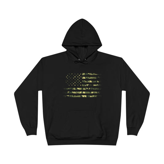 Green Camo Flag Black Hoodie
