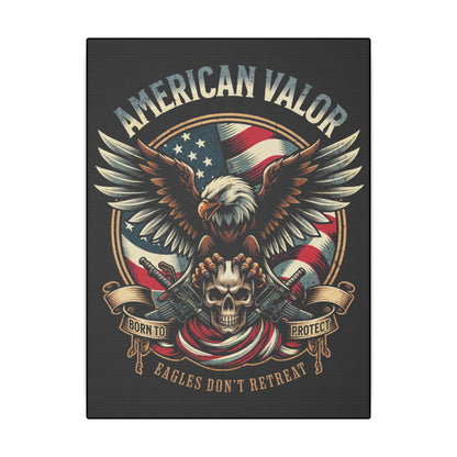 American Valor Black Wall Canvas
