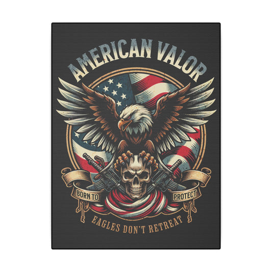 American Valor Black Wall Canvas