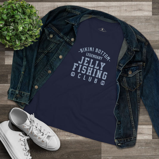 Bikini Bottom Jelly Fishing Club Navy Womens T-Shirt