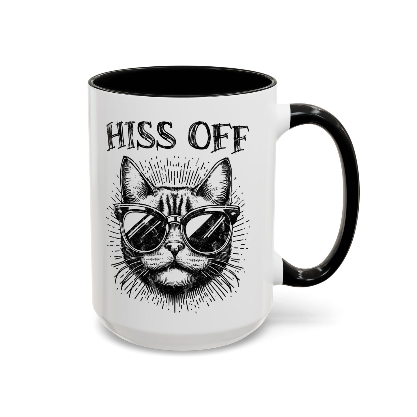 Hiss Off Black Accent Mug