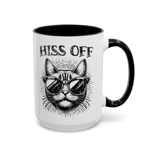 Hiss Off Black Accent Mug