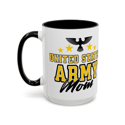 US Army Mom Black Accent Mug