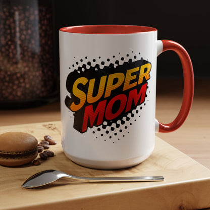Super Mom Red Accent Mug