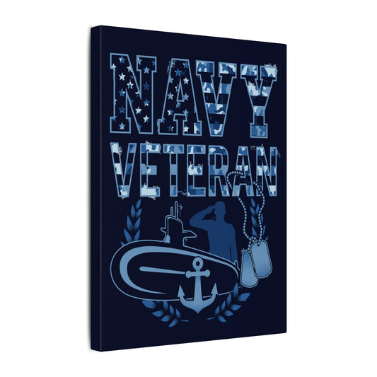 Navy Veteran Flag Blue Wall Canvas