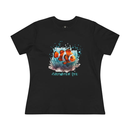Saltwater Life Black Womens T-Shirt