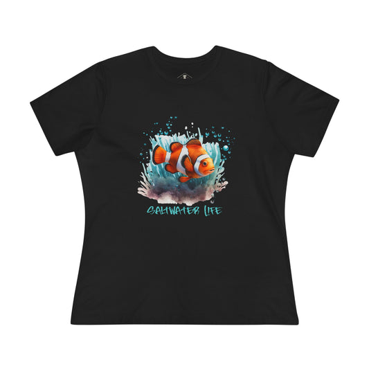 Saltwater Life Black Womens T-Shirt