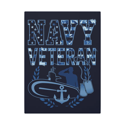 Navy Veteran Flag Blue Wall Canvas