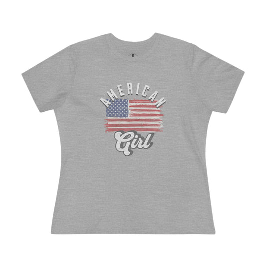American Girl Grey Womens T-Shirt