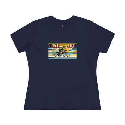 Cycle Life Navy Womens T-Shirt