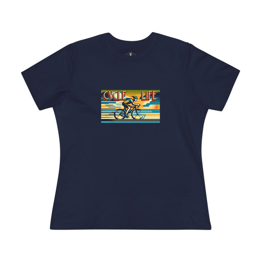 Cycle Life Navy Womens T-Shirt
