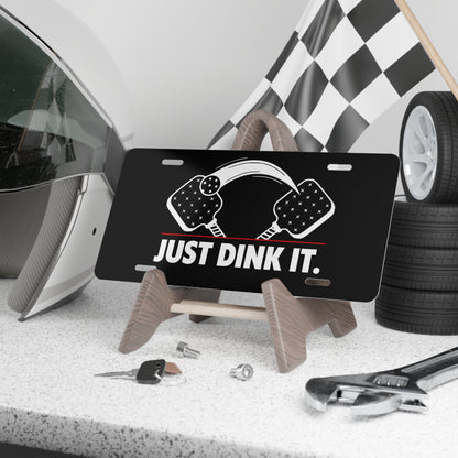 Just Dink It Pickleball Black Vanity License Plate
