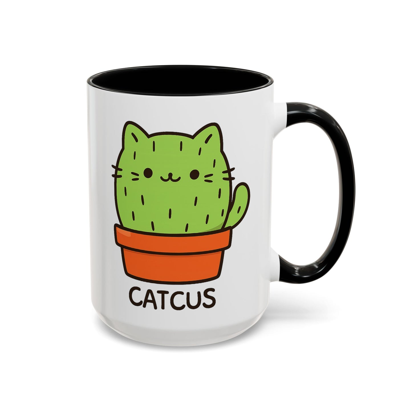 Catcus Black Accent Mug