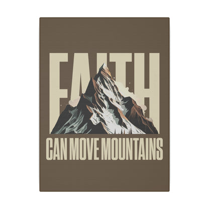 Faith Can Move Mountains Brown Wall Canvas