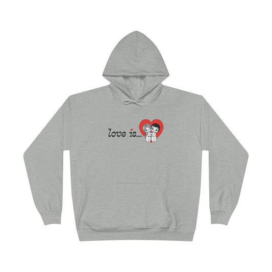 Vintage Love Is Cartoon Grey Hoodie